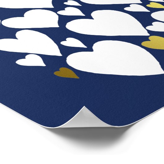 ブルーゴールド 50歳の誕生日 あなたを愛する50の理由 ポスター (角)