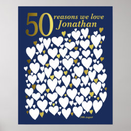 ブルーゴールド 50歳の誕生日 あなたを愛する50の理由 ポスター