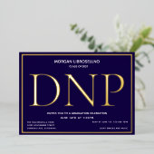 ブルーゴールドDNP卒業式 箔招待状 (立ち正面)