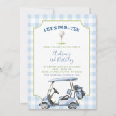 ブルーゴ名門私立校風のルフアニエージ誕生日パー – ティー 招待状 (正面)