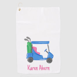 ブルーゴ名門私立校風のルフカートパーソナライズされた ゴルフタオル