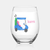 ブルーゴ名門私立校風のルフカートパーソナライズされた ステムなしワイングラス (裏面)