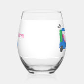 ブルーゴ名門私立校風のルフカートパーソナライズされた ステムなしワイングラス (左)