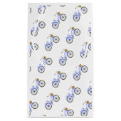 ブルーサイクリングバスケット名門私立校風のサマーバケーションおもしろい スモールペーパーバッグ (裏面)