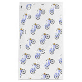 ブルーサイクリングバスケット名門私立校風のサマーバケーションおもしろい スモールペーパーバッグ (正面)