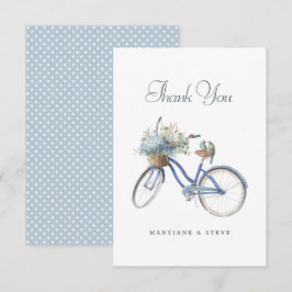 ブルーサイクリングボヘミアンフローラウォーター結婚カラーTh サンキューカード