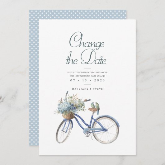 ブルーサイクリングボヘミアン結婚ウォーター セーブザデート (正面/裏面)