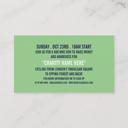 ブルーサイクリングロゴチャリティバイクタソンイベント 名刺 (裏面)