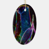 ブルーサイケデリックバラフラワーオーナメント セラミックオーナメント (右)