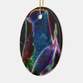ブルーサイケデリックバラフラワーオーナメント セラミックオーナメント (左)