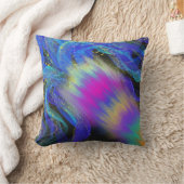 ブルーサイケデリック絵画ズ&ワンダフルのワードアート クッション (ブランケット)