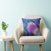 ブルーサイケデリック絵画ズ&ワンダフルのワードアート クッション (椅子)