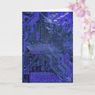 ブルーサイバーサーキットボードテックアートエレクトロニクス カード