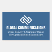 ブルーサイバー技術コンピューター会社カスタム 長方形シール (正面)