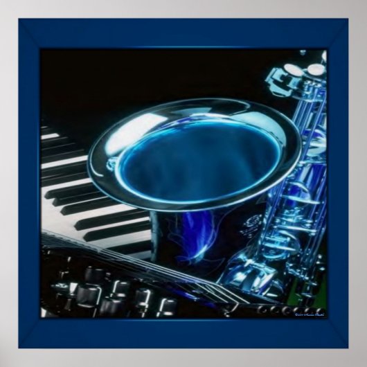 ブルーサクソフォンプリント ポスター (正面)