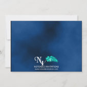 ブルーサッカーと金ゴールドサッカーの卒業発表 招待状 (裏面)