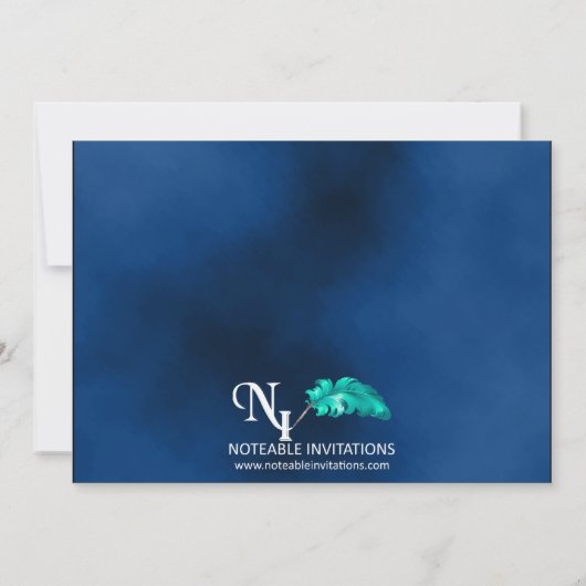 ブルーサッカーと金ゴールドサッカーの卒業発表 招待状 (裏面)