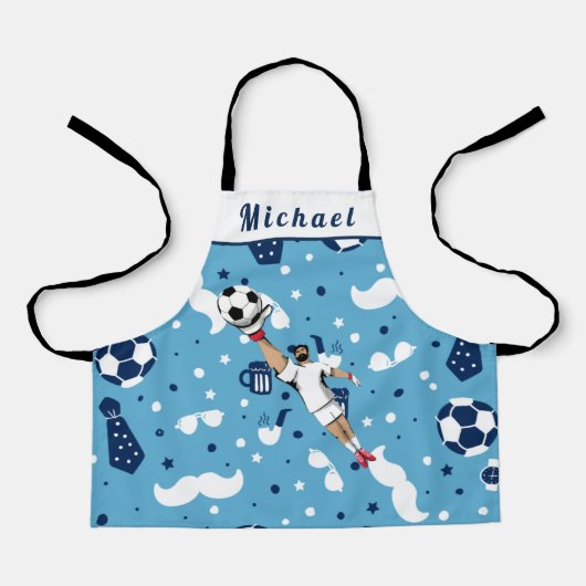 ブルーサッカーのゴールキーパー選手の子供の名前 エプロン (正面)