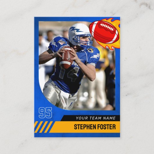 ブルーサッカーのトレーディングカードスポーツプレーヤーの写真 コーリングカード (正面)