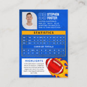 ブルーサッカーのトレーディングカードスポーツプレーヤーの写真 コーリングカード (裏面)