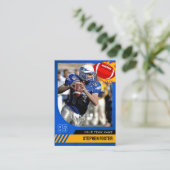 ブルーサッカーのトレーディングカードスポーツプレーヤーの写真 コーリングカード (スタンド正面)