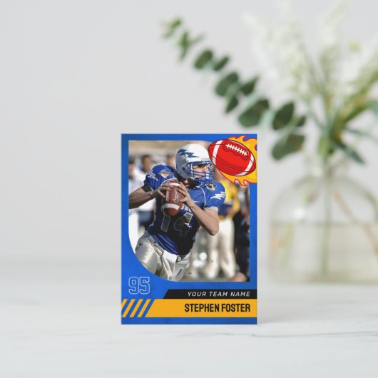 ブルーサッカーのトレーディングカードスポーツプレーヤーの写真 コーリングカード (スタンド正面)