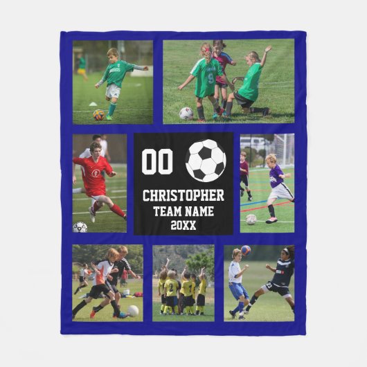 ブルーサッカーの写真集フリースブランケット フリースブランケット (正面)