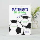ブルーサッカーの誕生日パーティー招待状 招待状 (スタンド正面)