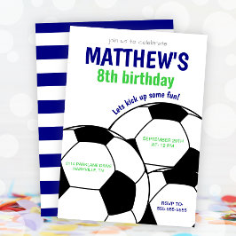 ブルーサッカーの誕生日パーティー招待状 招待状