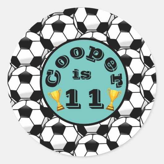 ブルーサッカーの誕生日 ラウンドシール (正面)