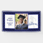 ブルーサッカーをテーマにした写真卒業 横断幕 (横)