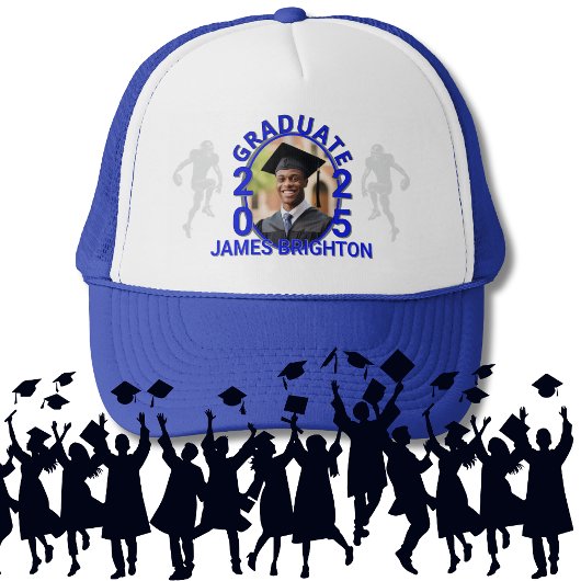 ブルーサッカーをテーマにした写真研究科 キャップ