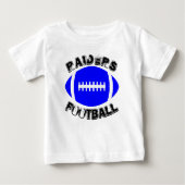 ブルーサッカーカスタムチーム名または文字試合日 ベビーTシャツ (正面)