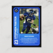 ブルーサッカーカスタムトレーディングカード写真(統計あり) コーリングカード (正面)