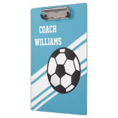 ブルーサッカーコーチクリップボパーソナライズされたード クリップボード (左)