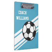 ブルーサッカーコーチクリップボパーソナライズされたード クリップボード (右)