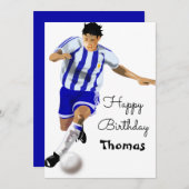 ブルーサッカーサッカー愛好家ハッピーバースデー (正面/裏面)