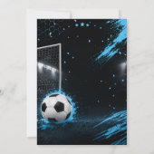 ブルーサッカージャージー誕生日招待状の背景 招待状 (裏面)