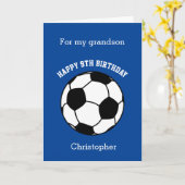 ブルーサッカースポーツ第9誕生日カード カード (黄色い花)