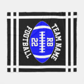 ブルーサッカーチーム名選手の位置と番号 フリースブランケット (正面(横))