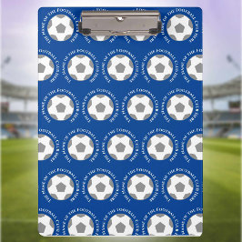 ブルーサッカーチーム。サッカーコーチ クリップボード