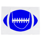 ブルーサッカープレーヤーチームパーティーまたはバンケットスポーツ ラージペーパーバッグ (裏面)