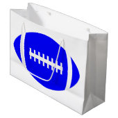 ブルーサッカープレーヤーチームパーティーまたはバンケットスポーツ ラージペーパーバッグ (正面アングル)