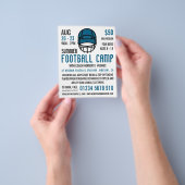 ブルーサッカーヘルメットフットボールキャンプズ広告ズ チラシ (手)