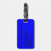 ブルーサッカーボールのモノグラム ラゲッジタグ (裏面縦)