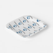 ブルーサッカーボールカスタム誕生日パーティー ペーパープレート (傾斜あり)