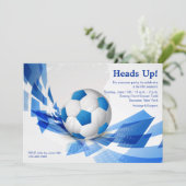 ブルーサッカーボールパーティの招待状 招待状 (スタンド正面)