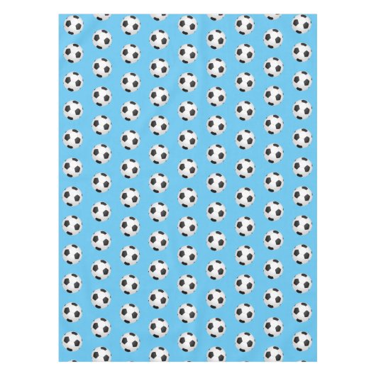 ブルーサッカーボール子供の誕生日パーティーテーブルクロス テーブルクロス (正面)