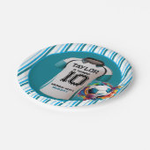 ブルーサッカーポーツボーイジャージー子供の誕生日パーティー ペーパープレート (アングル)