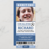 ブルーサッカー卒業パーティー招待状 招待状 (正面/裏面)